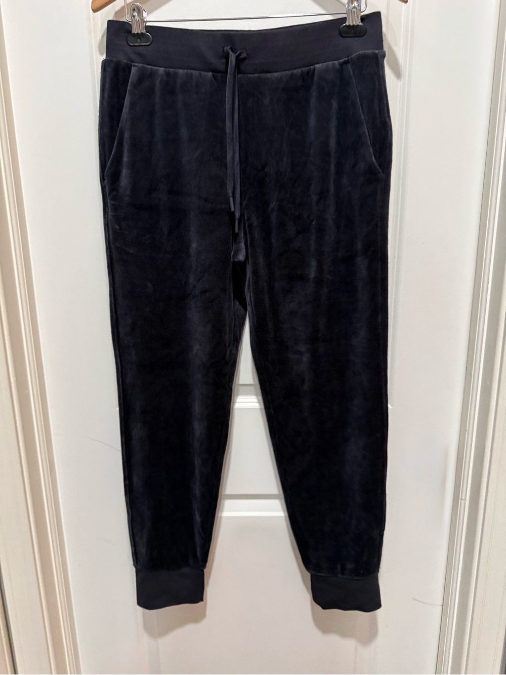 Club Monaco Navy Velour Sweatpants Joggers Banded Drawstring Waist Small
